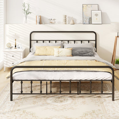 Bed Frame with Headboard and Under Bed Storage Black