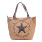 Popular Canvas Printed Five-pointed Star Handbag