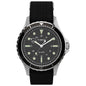 Timex Mens Navi XL 41mm Watch – Stainless Steel Case Black Dial with Black Fabric Slip-Thru Strap