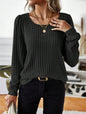 Casua Relaxed-fit Solid-color V-neck Sweater
