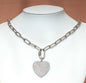 Paperclip chain necklace with star, heart, round disc pendant, sku#CL13