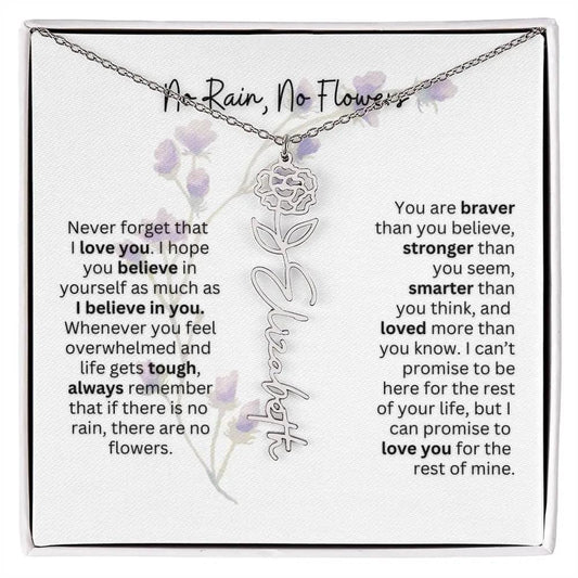 Birth Flower Necklace | Heartfelt Gift for Bonus Daughter from Stepmom or Stepdad