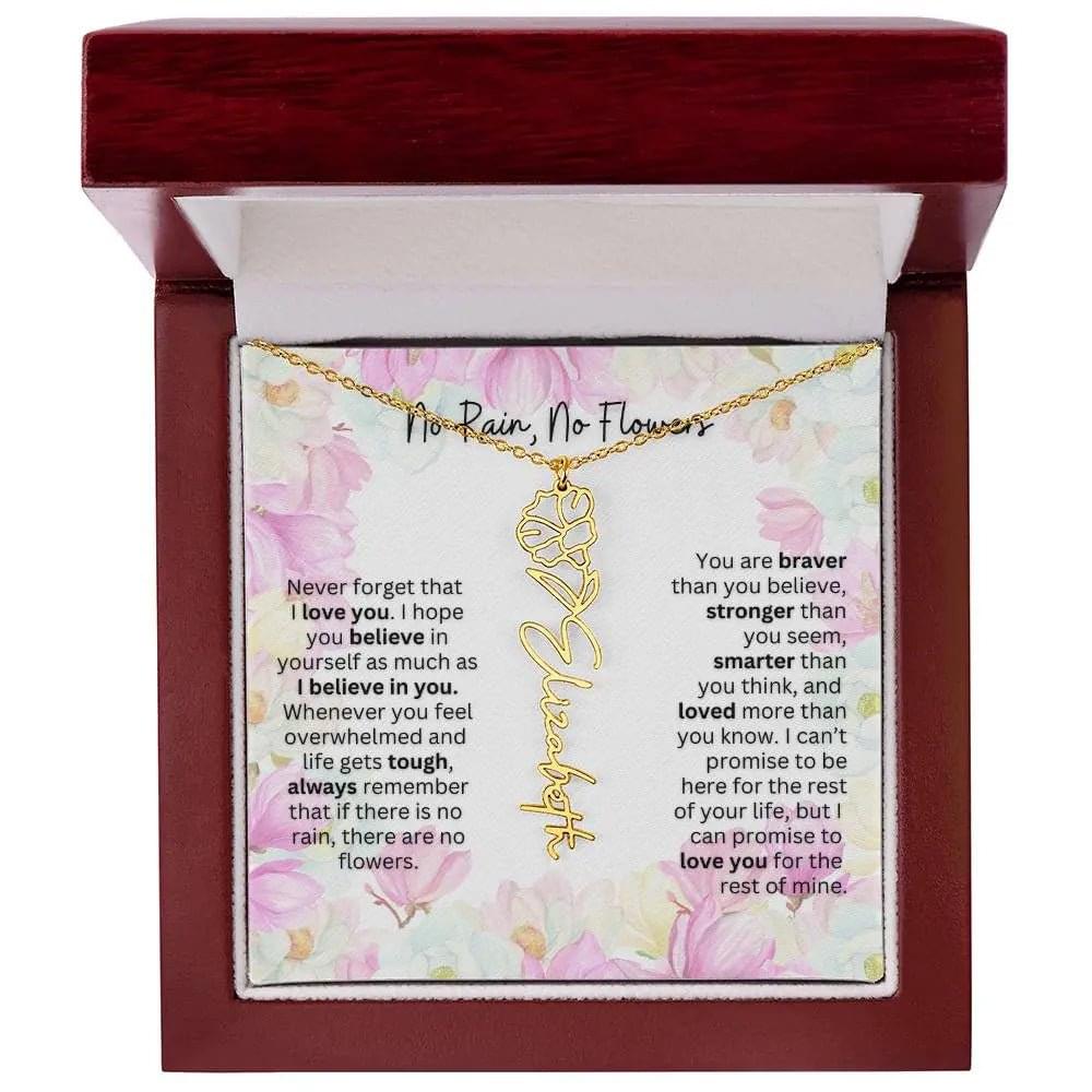 Birth Flower Necklace | Cherished Gift for Granddaughter from Grandma or Grandpa