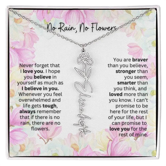Birth Flower Necklace | Cherished Gift for Granddaughter from Grandma or Grandpa