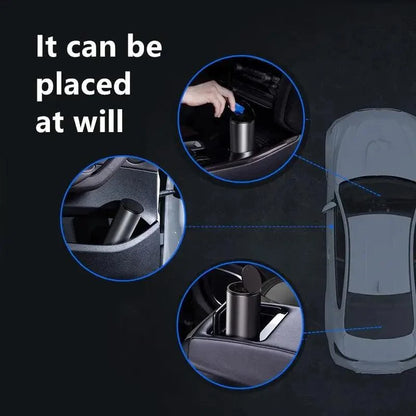 Black Small Trash Bin Garbage Can For Car Waste Rubbish Basket Organizer Storage Holder Car Accessories