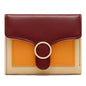 Brand Designer Geometric Panelled Trifold Women Wallet Pu Leather Zipper Coin Ladies Small Purse Card Holder Short Female Wallet