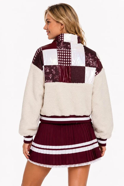Brianna Cannon Texas A&M Patchwork Sherpa Jacket