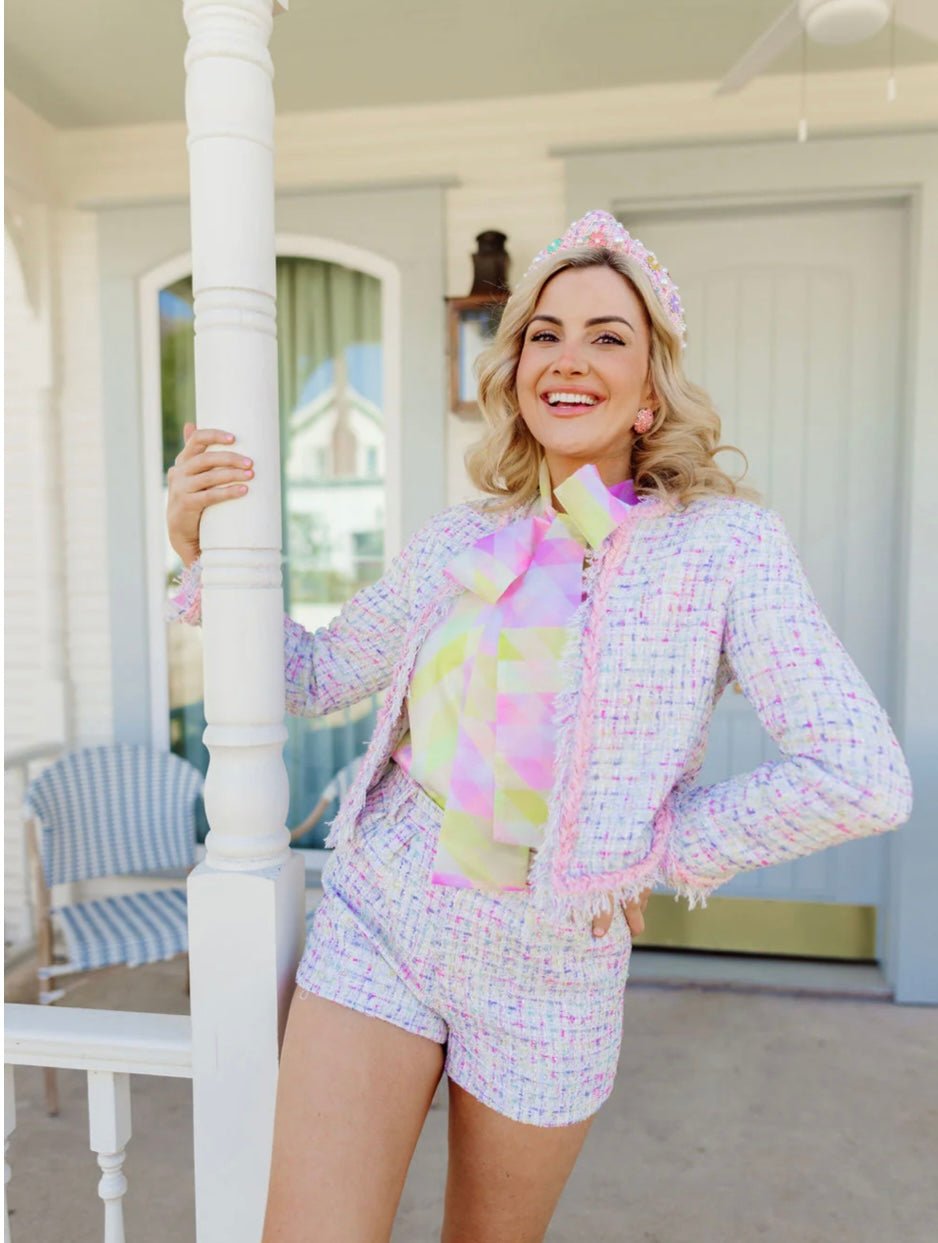 Brianna Cannon White Multi Tweed Blazer
