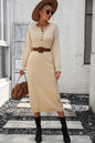 Button knit sweater dress fashionable temperament commuting women's sweater women