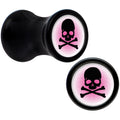 Black Acrylic Pink Black Skull Saddle Plug Set 4G
