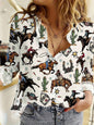 New Womens Long-sleeve Striped Shirt