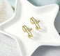 CZ Tiny Gold Heart Double Line Ring, Sku#LD337