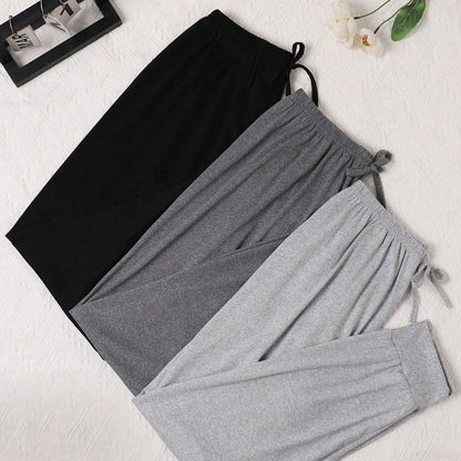 Womens Comfortable Solid-Color Retro Casual Ankle-Fit Pants