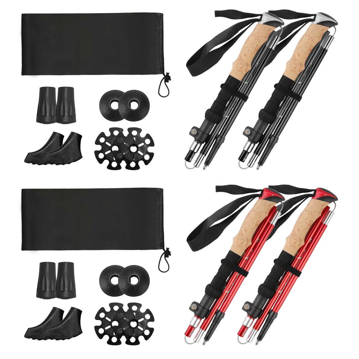Hiking Trekking Poles with Adjustable Aluminum Shaft