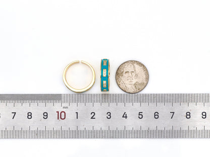 Colorful Enamel CZ Line Medium Band/Stacked Ring