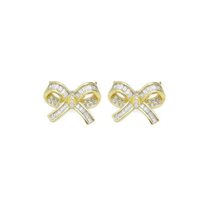 Baguette CZ Bowknot Connector Charm, Sku#LK919