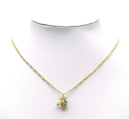 Gold CZ Helicopter Charm, Sku#LK691