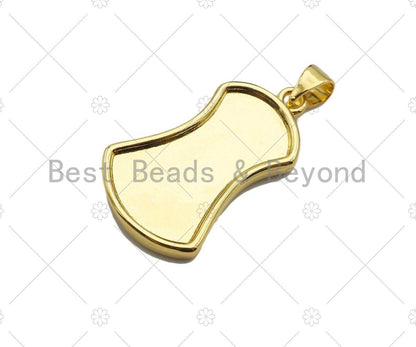 18K Dainty Gold Virgin Mary On Shield Shape Pendant/Charm,Dianty Gold Medallion Charm, Necklace Bracelet Charm Pendant,16x27mm, Sku#LK225