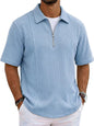 Sports-style Boat-neck Half-zip Polo Shirt