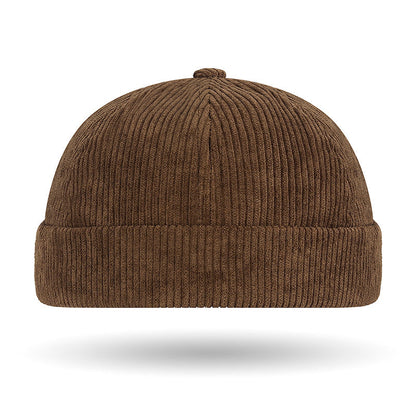Spring Autumn And Winter Solid-Color Coarse-Woven Corduroy Bucket Hat