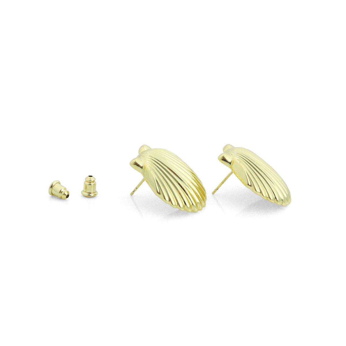 Clam Shell Shape Stud Earrings, Sku#L739