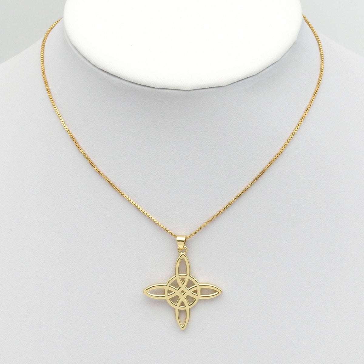 Gold Chinese Knot Flower Shape Charm, Sku#LK828