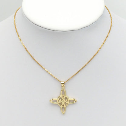 Gold Chinese Knot Flower Shape Charm, Sku#LK828