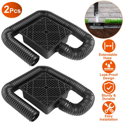 Gutter Downspout Extension, Low Profile Extendable Hose