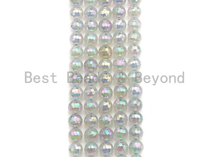 Mystic Plated Rainbow White Agate Beads, Sku#UA59