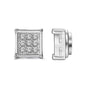 Magnetic Iced Out CZ Square Stud Earrings for Men Women, Non-Piercing Clip On Stainless Steel