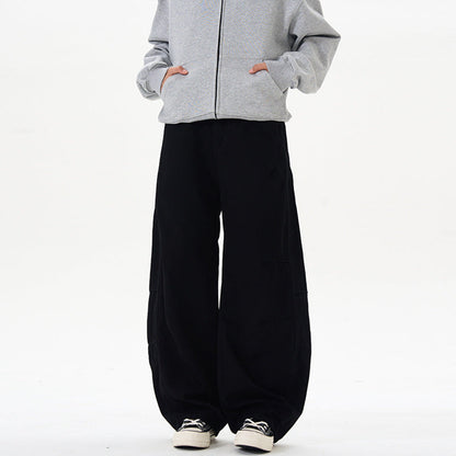Men's American-style Retro Silhouette Cutaway Wide-Leg Pants