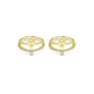 Gold CLear CZ Heart Double Line Adjustable Ring, Sku#LD448