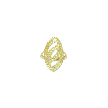 Hammered Double Oval Link Statement Adjustable Ring, Sku#LD647