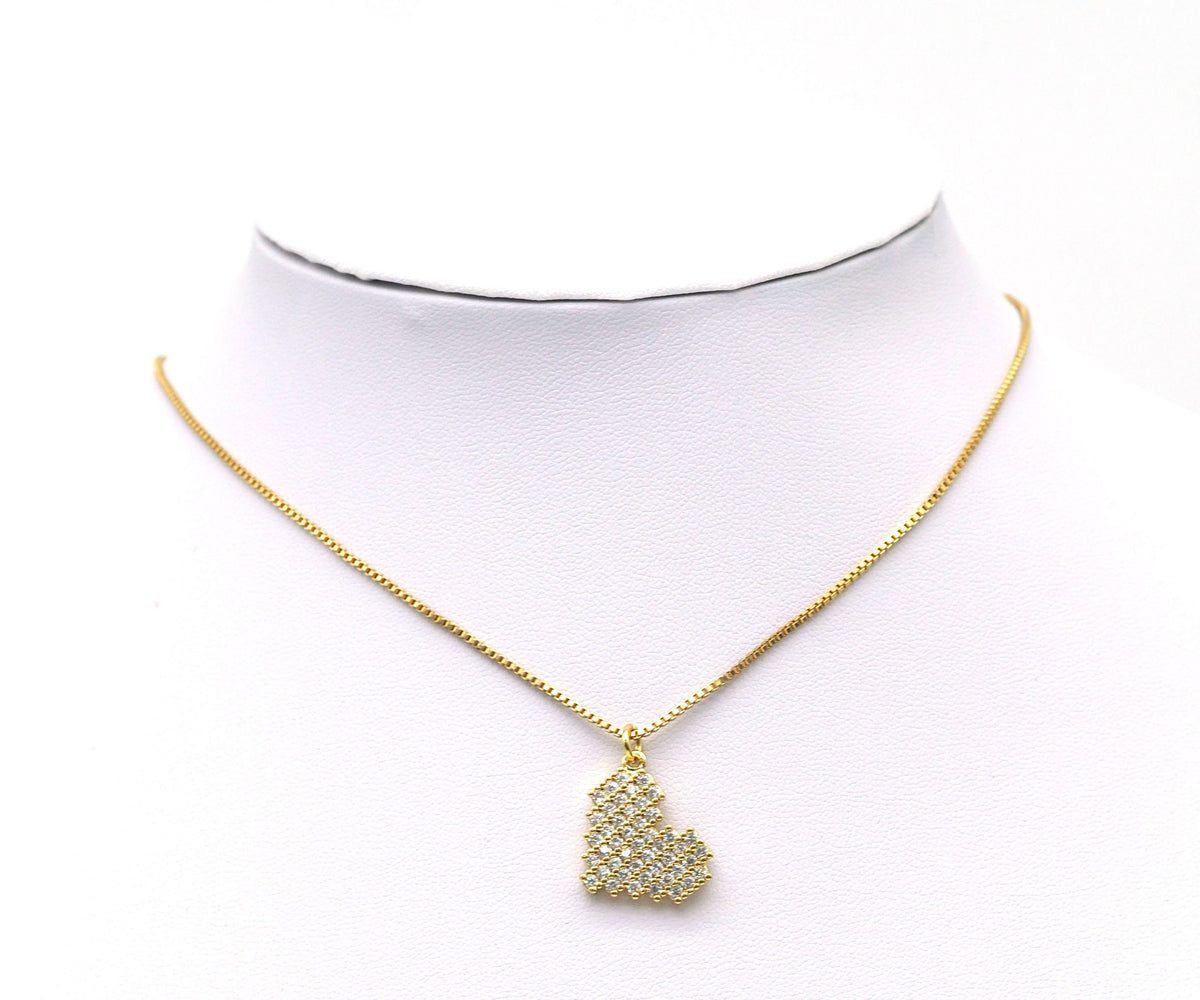 CZ Heart Charm, Sku#LD221