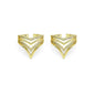 Gold CLear CZ Four Lines Pointed Arrow Adjustable Ring, Sku#LD445