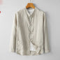 Mens Retro Chinese Style StandUp Collar LongSleeve Shirt