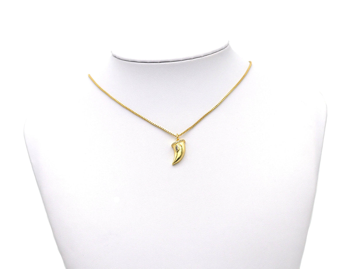 CZ Horn Charm, Sku#B139