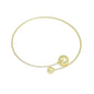 Gold CZ Tennis Chain Round Ball End Adjustable Necklace, Sku#A453