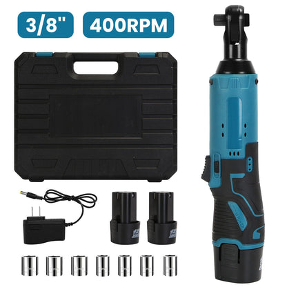 Cordless Electric Ratchet Wrench Set with 7 Sockets