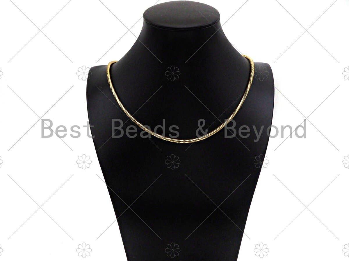 3mm Snake Chain Necklace, 19''/21'', Sku#JD02