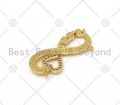 CZ Micro Pave Heart and MAMA On Infinity Shape Pendant,18K Gold Filled CZ Charm, Mother's Day Necklace Bracelet Charm,31x14mm,Sku#LK389