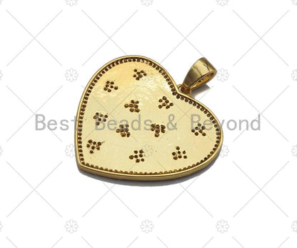 CZ Micro Pave Large Dual Color Heart  Sku#L279