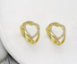 CZ Pave Gold Open Heart Adjustable Ring, Sku#LD311