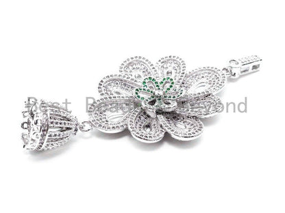 CZ Micro Pave Large Flower Pendant, sku#L182