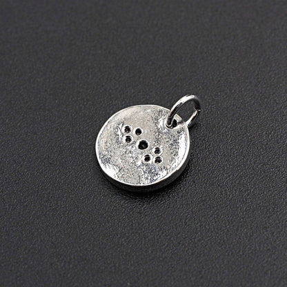 CZ Micro Pave Round Evil Eye on Disc Pendant/Charm, Z463