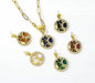 Paperclip Chain Necklace with Stone Sun Moon Charm, Sku#CL28