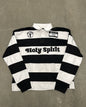 Retro Striped T-shirt With Letter Embroidery Top