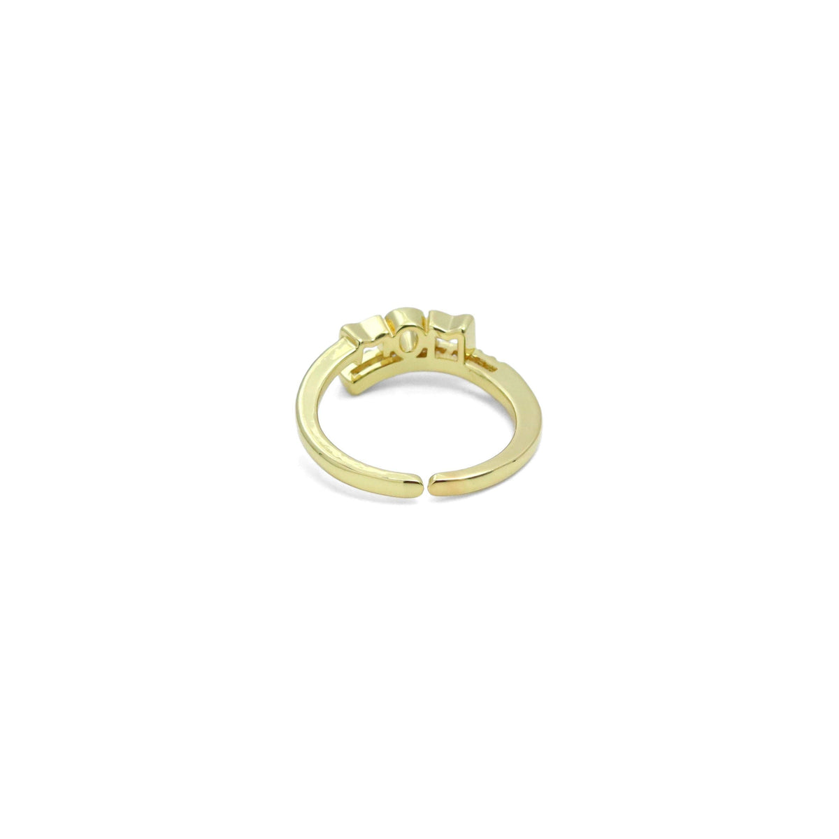 Gold Clear CZ Mom Adjustable Ring, Sku#LD597
