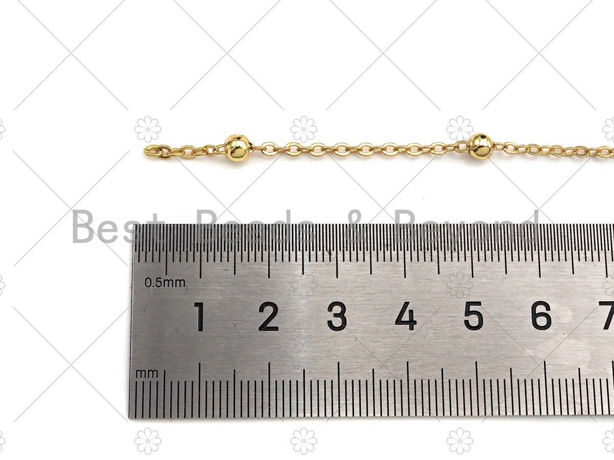Gold Silver 2x4mm High Quality Satellite Ball Chain, sku#M358