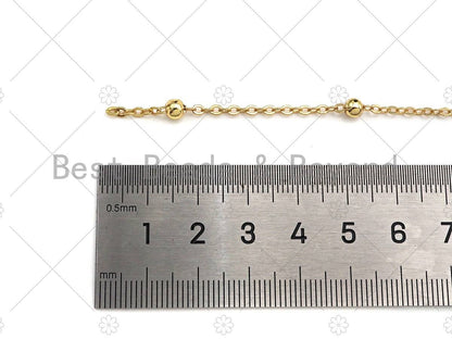 Gold Silver 2x4mm High Quality Satellite Ball Chain, sku#M358